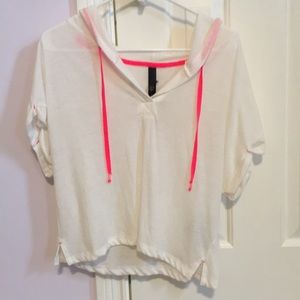 adorable white and pink cover up with hood!
